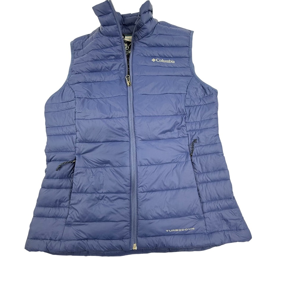 Columbia TurboDown Puffer Vest‎ Blue Womens M Lightweight Insulated